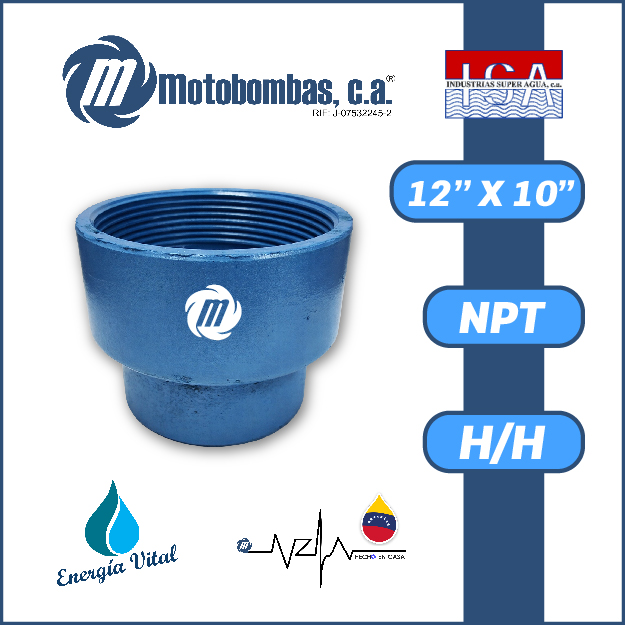 REDUCCION A/C ROSCADA SERIE ISA MOD. H/H 12" X 10"