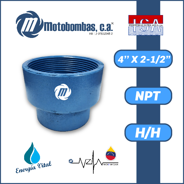 REDUCCION A/C ROSCADA SERIE ISA MOD. H/H  4" X 2-1/2"