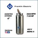MOTOR SUMERGIBLE TF FRANKLIN  4" SERIE WWELL HT MOD. 2347288602G    7,50HP 3PH/460V/60HZ/2P 3600RPM 3W DOL NEMA4 WF-C                               