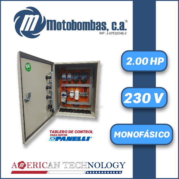 TABLERO DE CONTROL Y POTENCIA P/ MOTOR PANELLI MF SERIE MDE MOD. TMDEPAN020    2,00HP 1PH/230V