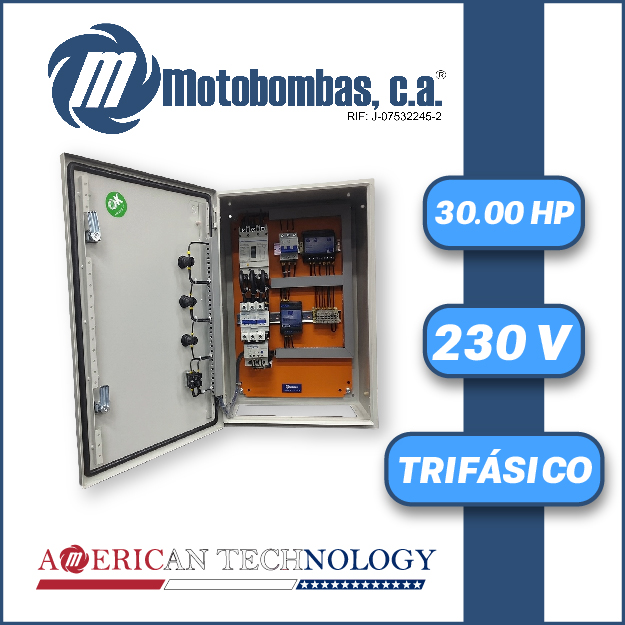 TABLERO DE CONTROL Y POTENCIA TF  P/ MOTOR SUMERGIBLE SERIE MDE MOD. TMDE711300300 30,00HP 3PH/230V DOL