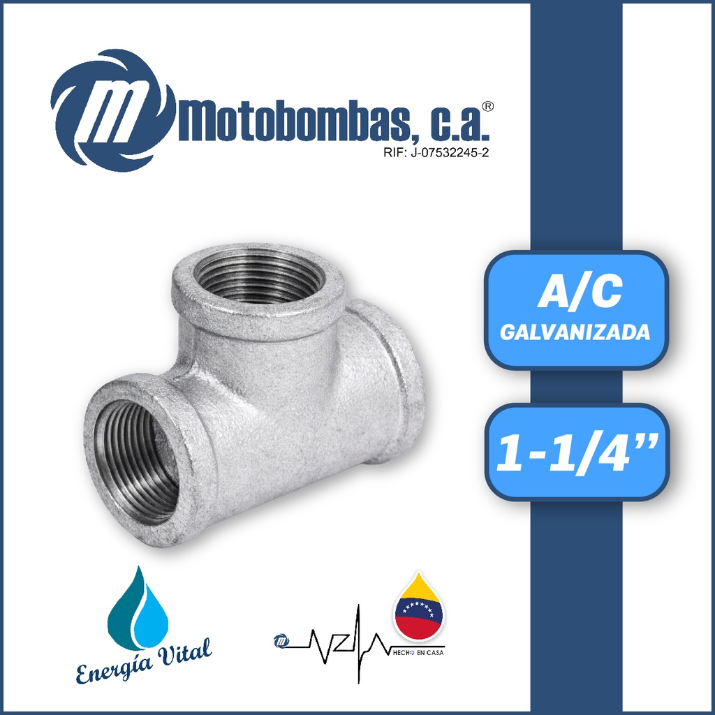 TEE A/C GALVANIZADA SERIE VAR MOD.   1-1/4"