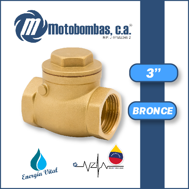 VALVULA     RETENCION HORIZONTAL SERIE VAR BRONCE MOD. 3"