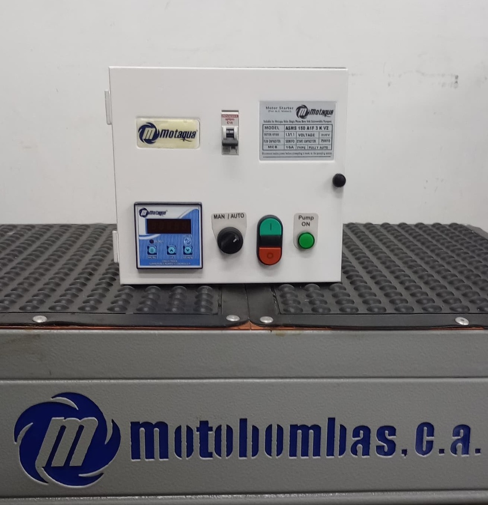 TABLERO DE CONTROL Y POTENCIA INTELIGENTE MOTAQUA MF SERIE MTA MOD. ASMS 150 A1F 3K VZ  1,50HP 1PH/230V (MOTOR 3")