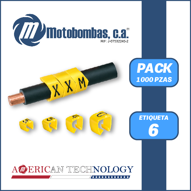 MARCACABLE ANILLO - SEIS (6) - PAQUETE DE 1000 PZA