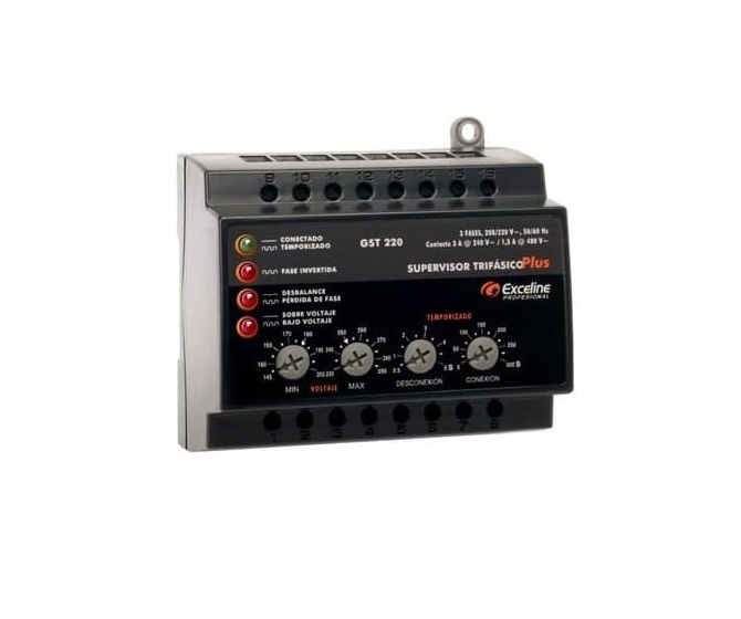 SUPERVISOR DE VOLTAJE SUPERVISOR DE VOLTAJE TRIFASICO PLUS MARCA EXCELINE MOD. GST220PLUS  208/220V