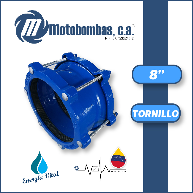 UNION JUNTA DRESSER CON TORNILLO 8" 