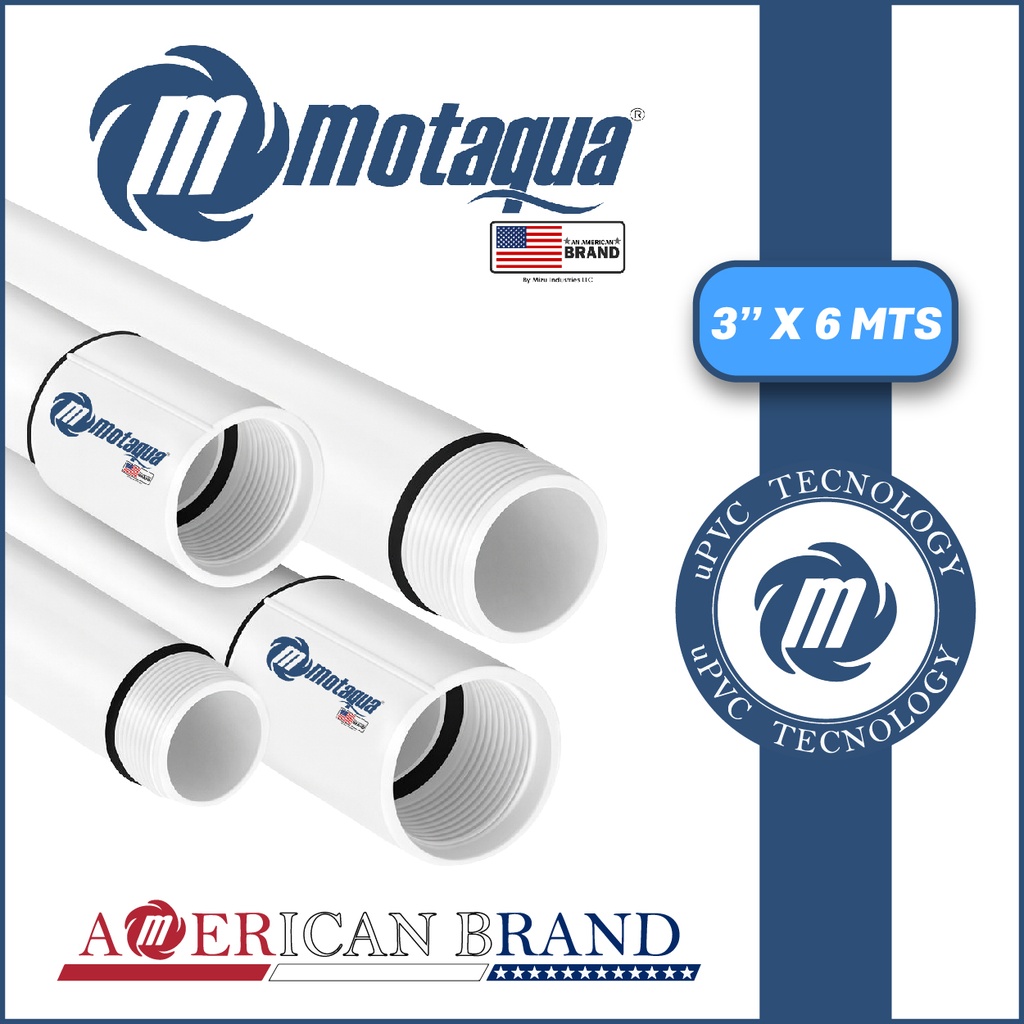 TUBO COLUMNA uPVC MOTAQUA MGS HEAVY1  3" X 6,00 MTS