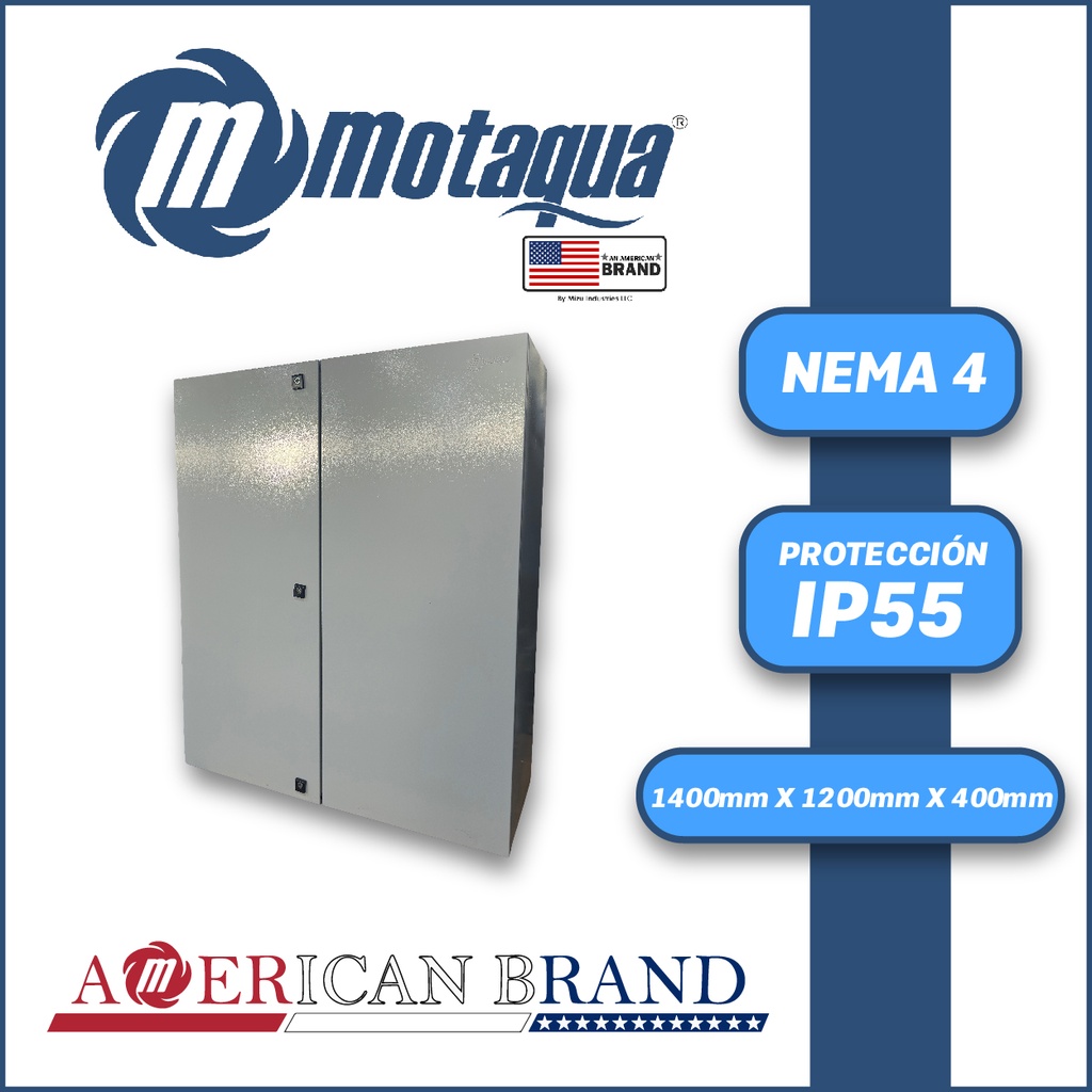 CAJA INDUSTRIAL NEMA 4 MARCA MOTAQUA  SERIE  MUX-A  MOD.  1400X1200X400 DOBLE PUERTA