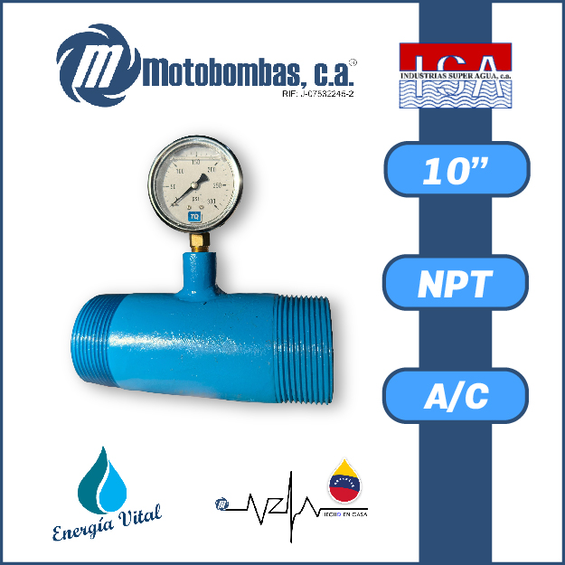 NIPLE CORTO P/MANOMETRO A/C ASTM A53 SCH 40 CONEXION 1/4" SERIE ISA MOD. 10"