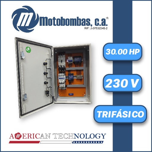 [TMDE711300300] TABLERO DE CONTROL Y POTENCIA TF  P/ MOTOR SUMERGIBLE SERIE MDE MOD. TMDE711300300 30,00HP 3PH/230V DOL
