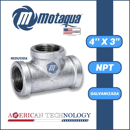 [3815VAR-TEE09R030H040H-1020] TEE REDUCIDA A/C GALVANIZADA SERIE VAR MOD.  4" X 3"