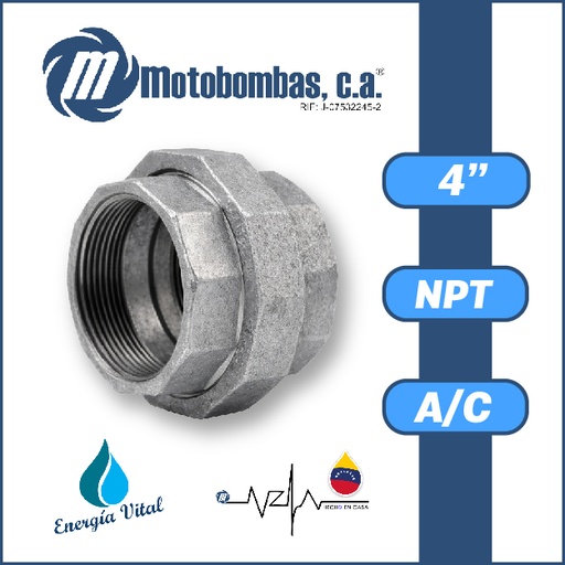 [3885ISA-8000012204] UNION UNIVERSAL A/C GALVANIZADA SERIE VAR MOD.  4"