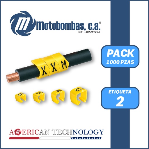 [6914VAR-6-0000] MARCACABLE ANILLO - DOS (2) - PAQUETE DE 1000 PZA