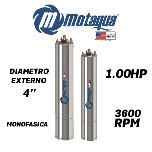 [7505MTS-2M0010F4ORSB3S-AS30] MOTOR SUMERGIBLE MF MOTAQUA  4" SERIE MTS MOD. M4ORSF10F   1,00HP 1PH/230V/60HZ/2P 3600RPM 3W DOL NEMA4 OL-R