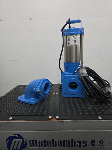 [5355MTS-2T100SVE020RHE-SF01] BOMBA SUMERGIBLE  AGUAS SERVIDAS TF MOTAQUA SERIE MTS MOD. 2T100SVM20 VORTEX 100GPM 2,00HP 230V 60HZ 3.450RPM 2"NPT CODO