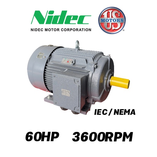 [7705USM-T260HP] MOTOR HORIZONTAL TF JM2P  60,00HP 3600RPM US MOTORS 225M-360 TF JM2P / CCD126S 3PH 220-440V 2P SF 1,15 9W IEC