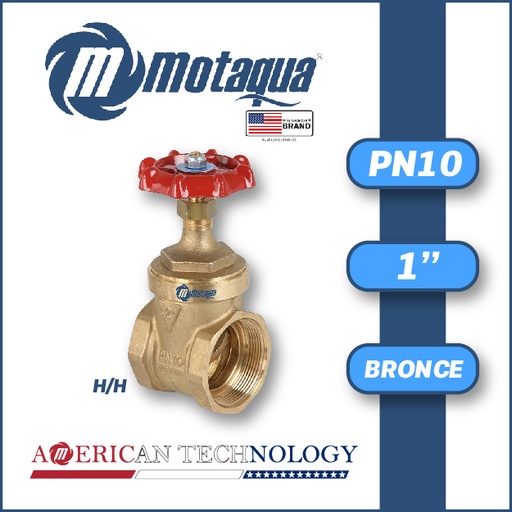 [4225MFD-CFRS0100PN010R-0000] VALVULA COMPUERTA       VASTAGO FIJO MOTAQUA SERIE MFD PN10 ROSCADA H/H STD BRONCE A MOD. 1"