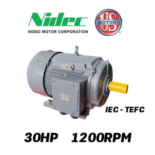 [7905USM-145US005044M0184T-0AI1] MOTOR HORIZONTAL   30,00HP 1200RPM US MOTORS MELC22E3M/ELC142S 200L2 3PH 230V 6P SF 1,15 3W DOL TEFC IEC-IE2 CI